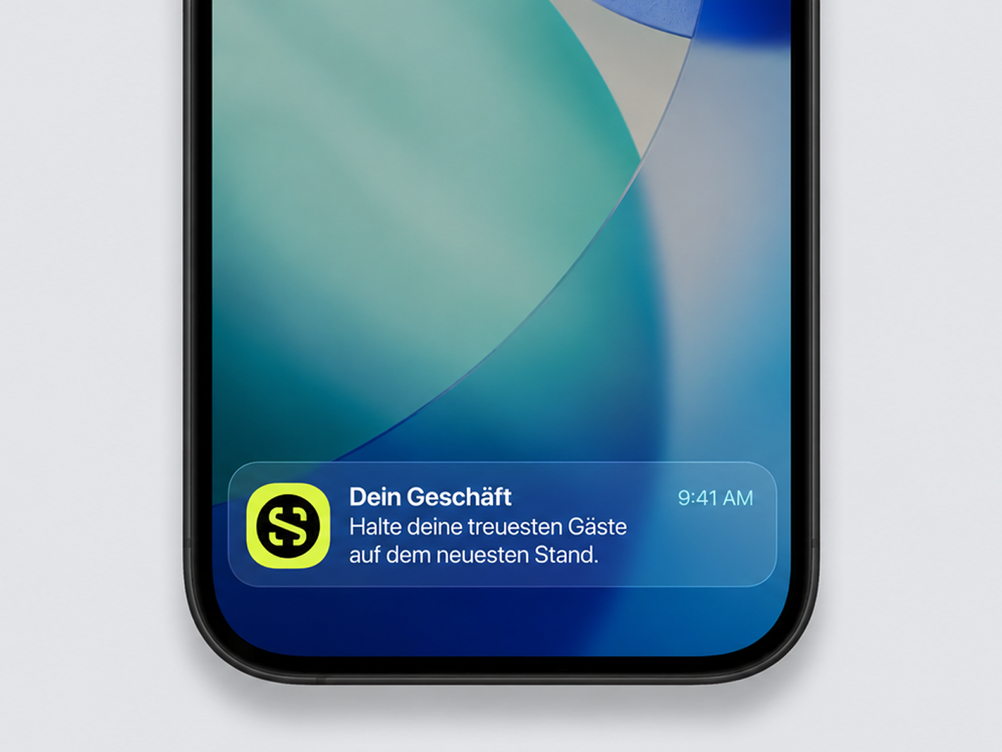 Handy mit Benachrichtigung über ein Café-Angebot